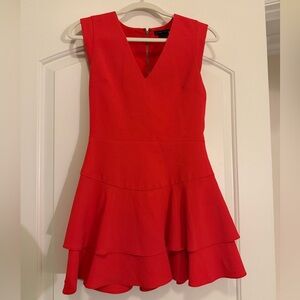 Alice + Olivia Bright Red Peplum Dress